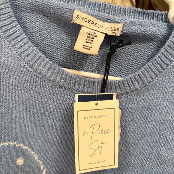 Sincerely Jules Blue Smiley Face Sweater Set - Picture 2 of 4